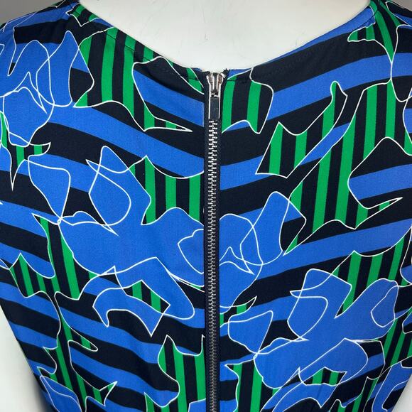Diane Von Furstenberg Dress Size 12 sheath stripe colorful summer professional - Picture 9 of 14